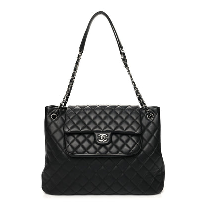 Chanel Calfskin Quilted Flap Tote Black 1 of 11