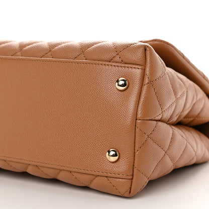Chanel Caviar Quilted Small Coco Handle Flap Brown 10 of 10