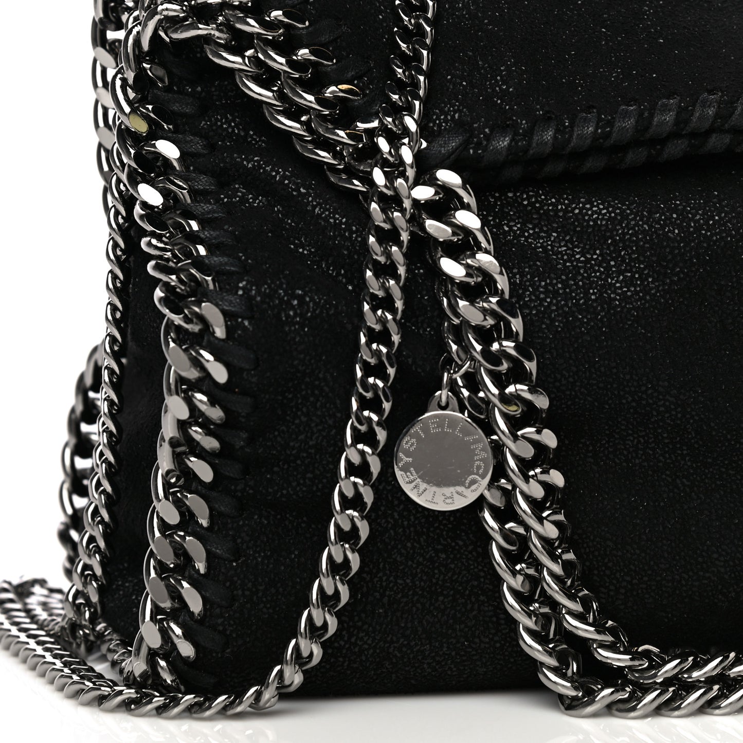 Shaggy Deer Mini Falabella Fold Over Tote Black