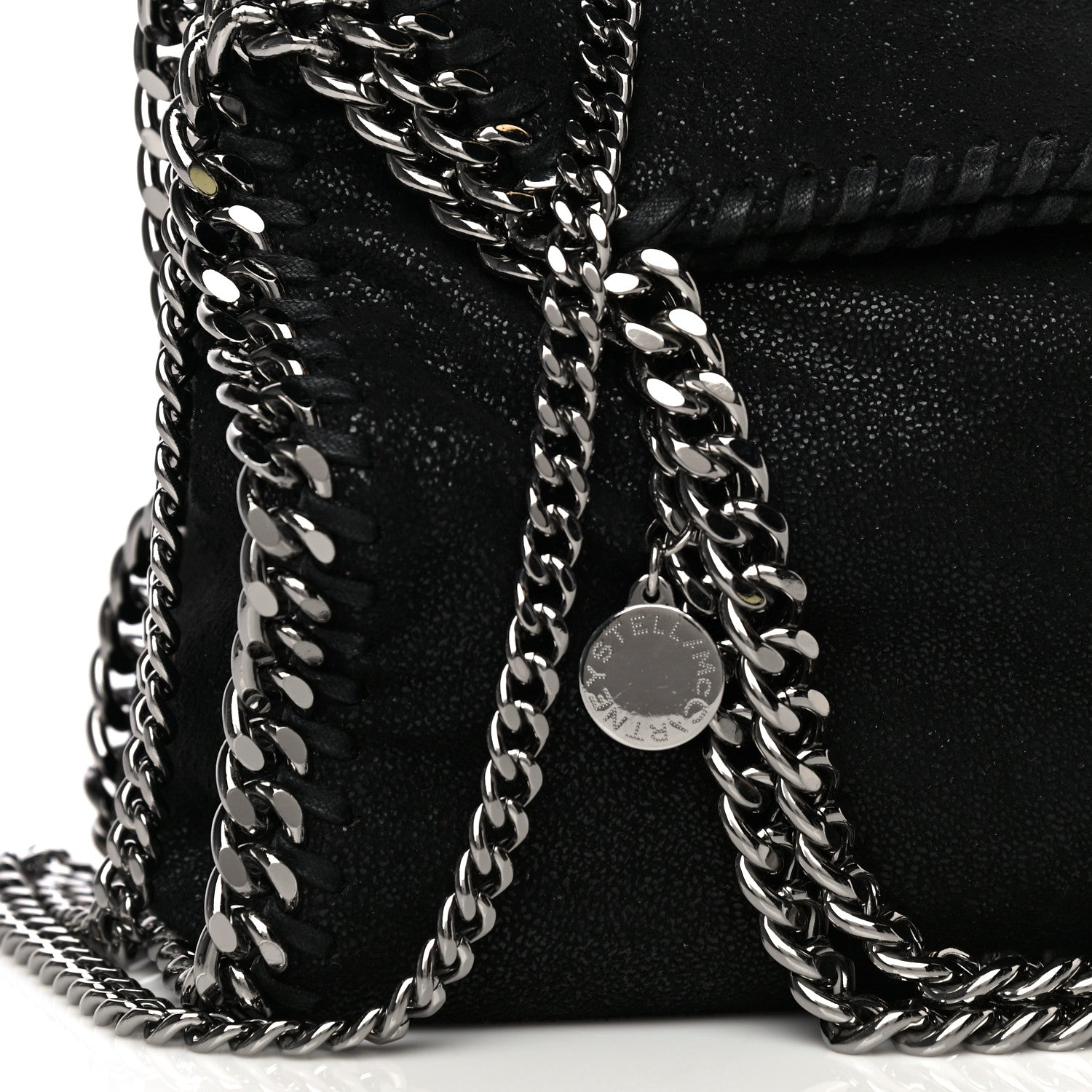 Stella McCartney Shaggy Deer Mini Falabella Fold Over Tote Black 5 of 9