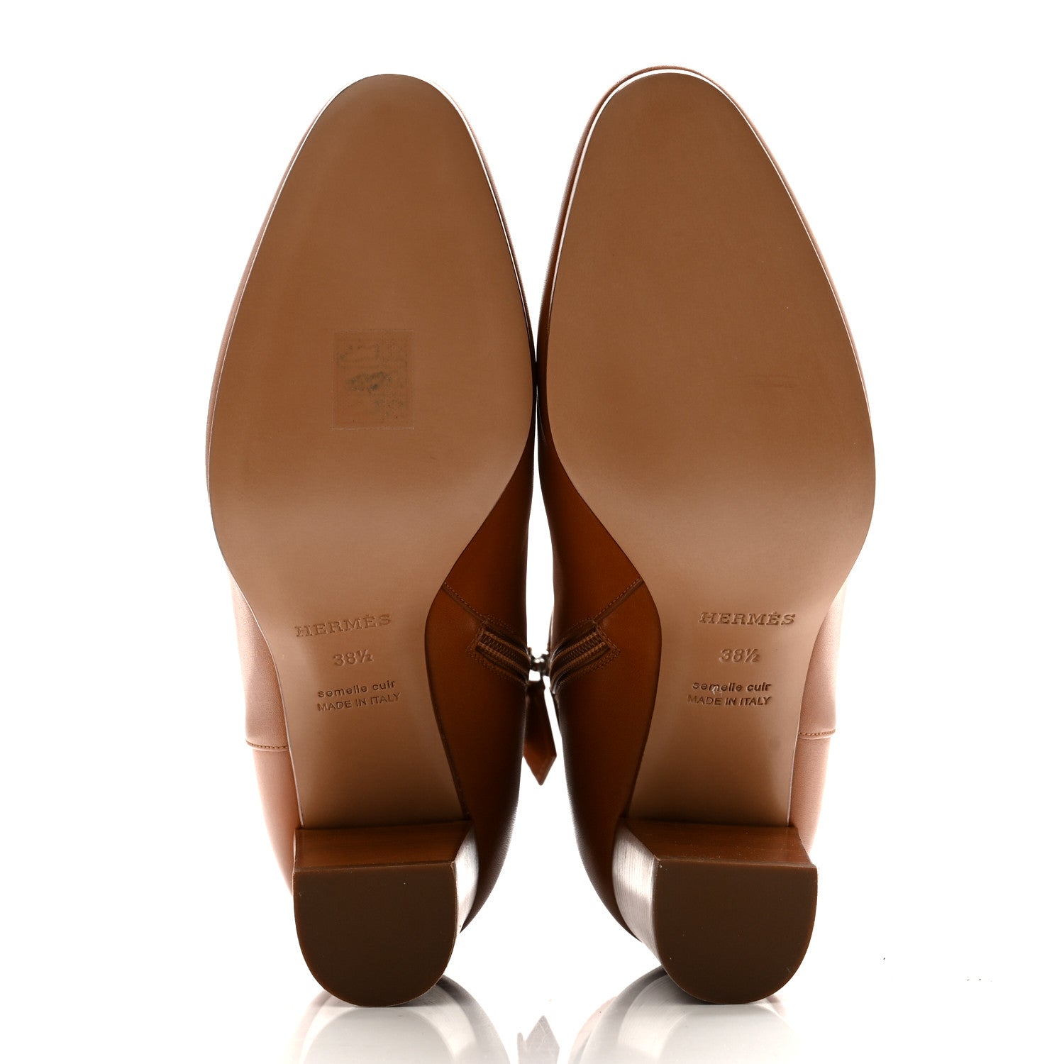 Hermes Calfskin Saint Germain Ankle Boots 38.5 Gold 7 of 9