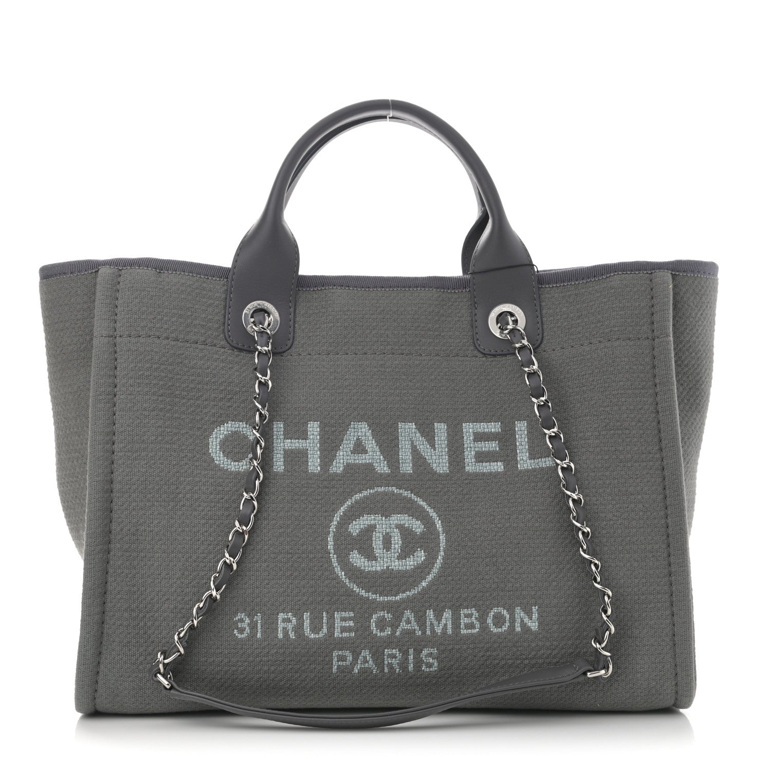 Chanel Mixed Fibers Small Deauville Tote Grey 3 of 11