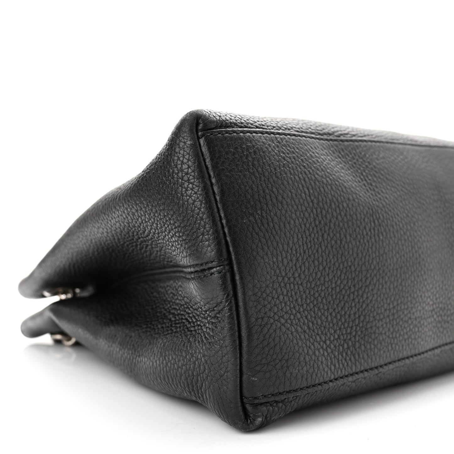 Pebbled Calfskin Studded Medium Soho Chain Shoulder Bag Black