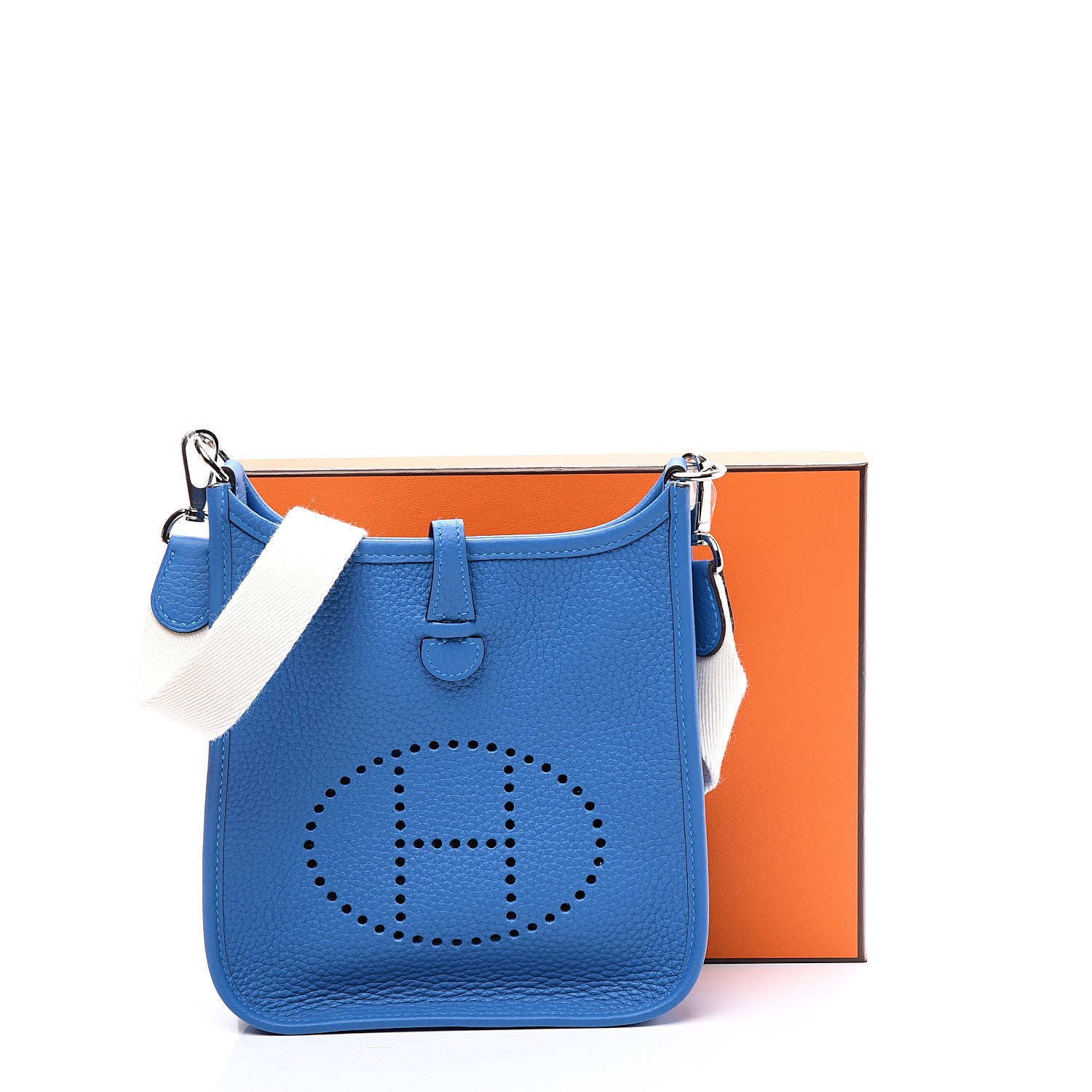 Hermes Taurillon Clemence Amazone Evelyne TPM Mykonos Blanc 10 of 10