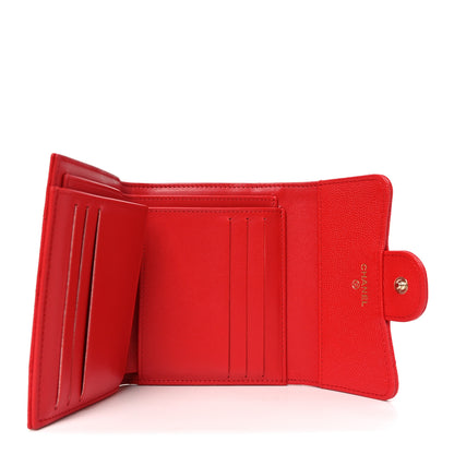 Chanel Caviar Quilted Compact Flap Wallet Red 5 of 9