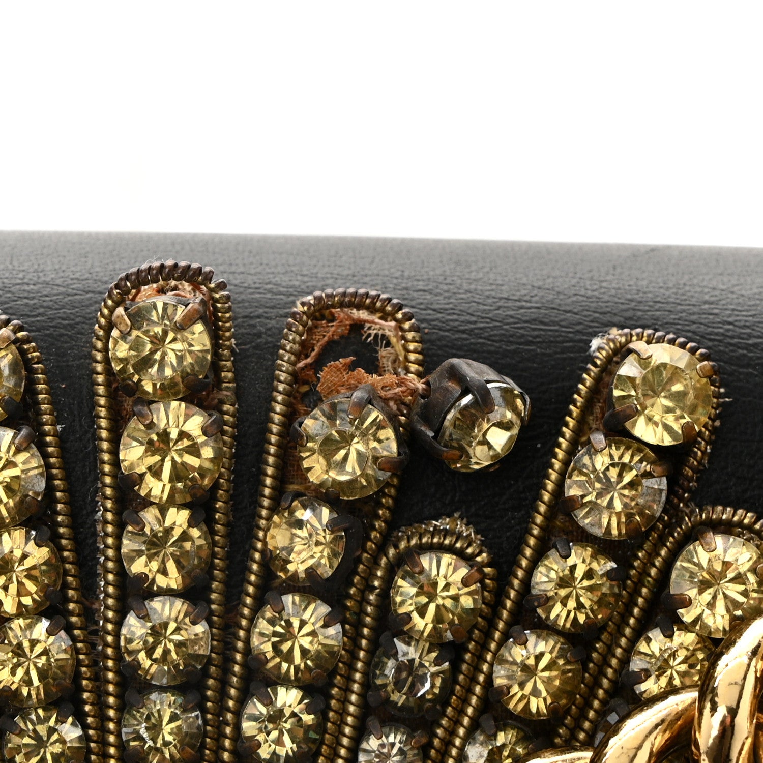 Gucci Calfskin Strawberry Embroidered Small Padlock Shoulder Bag Black 11 of 11