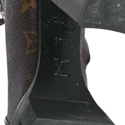 Louis Vuitton Patent Calfskin Monogram Star Trail Ankle Boots 36.5 Black 6 of 8