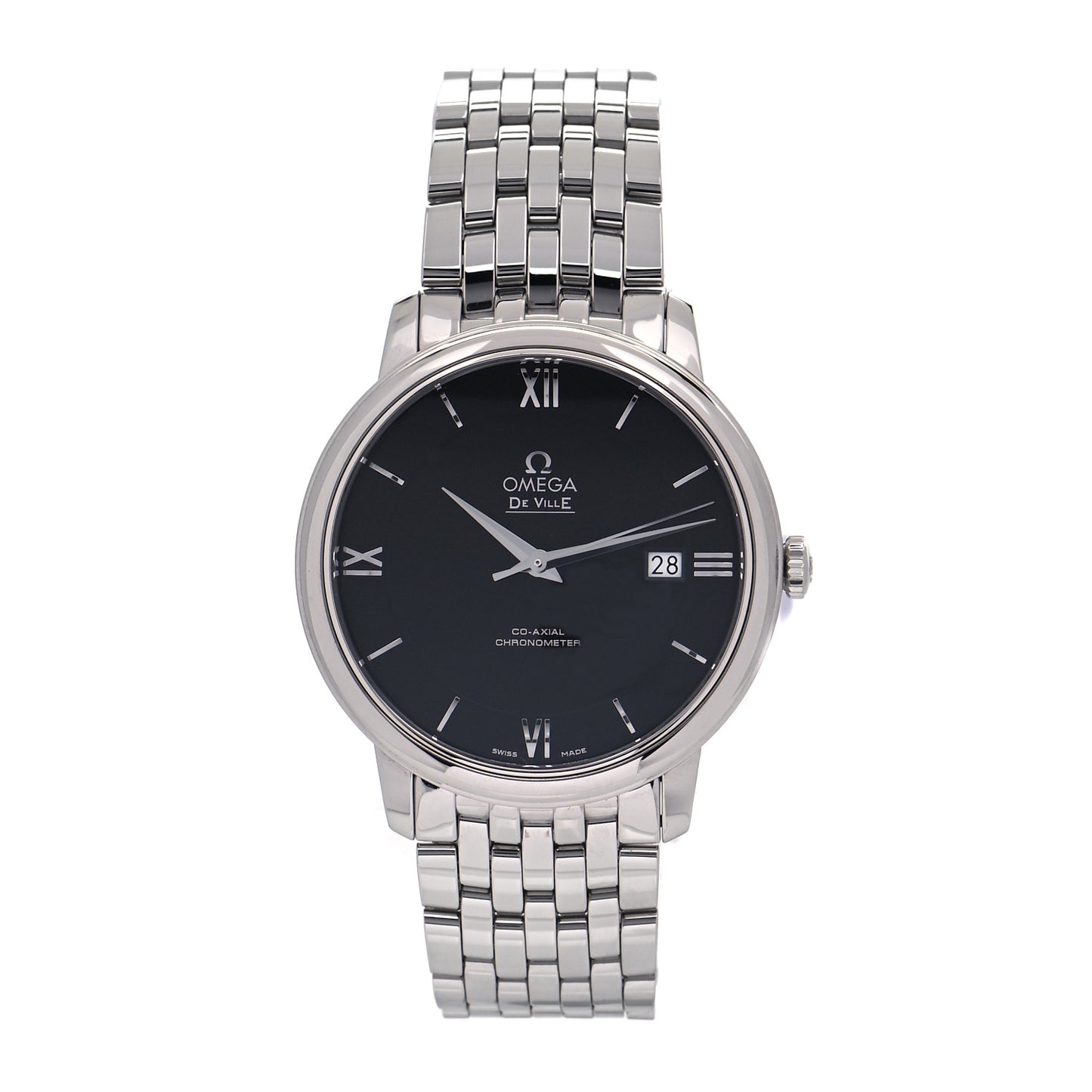 Stainless Steel 37mm De Ville Prestige Co-Axial Automatic Watch Black 424.10.40.20.01.001
