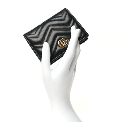 Gucci Calfskin Matelasse GG Marmont Card Case Black 2 of 12