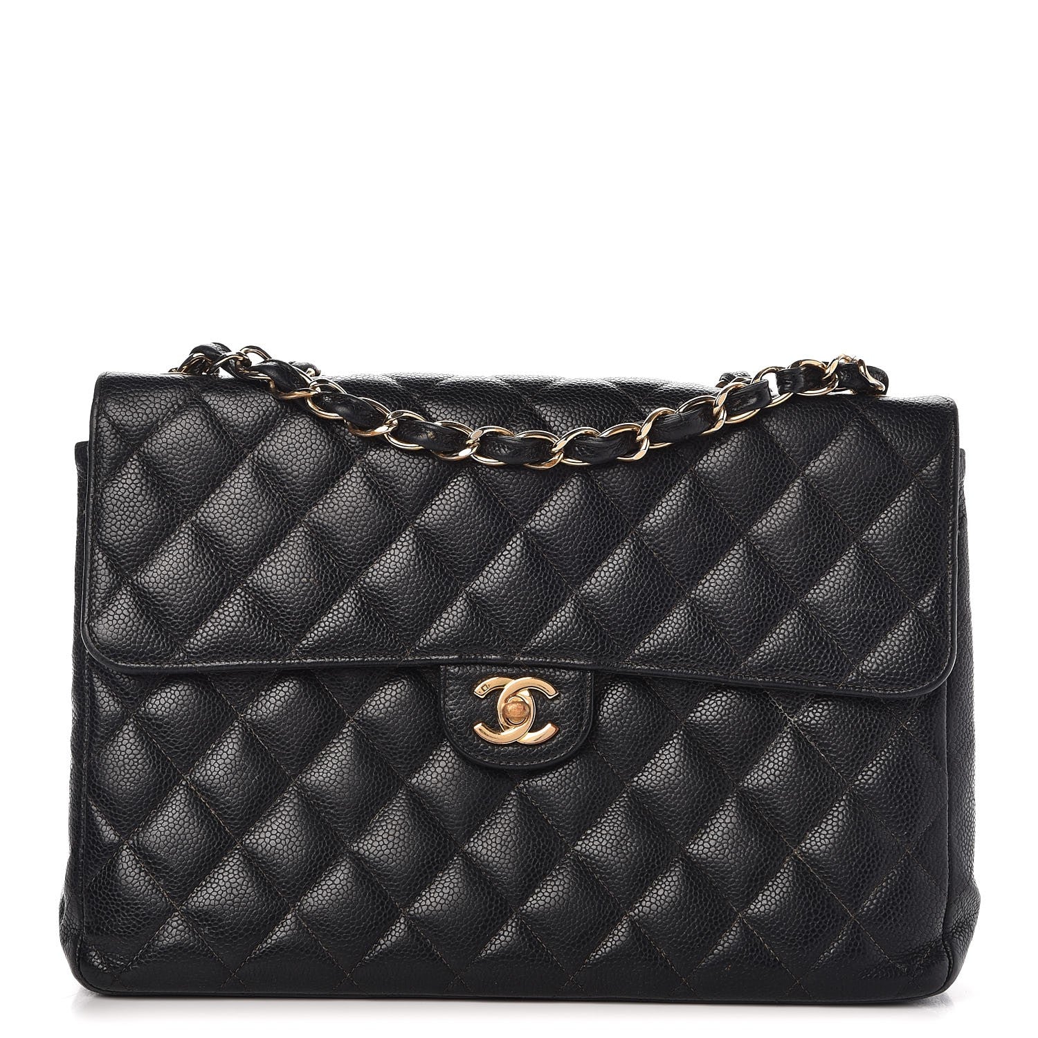 Chanel Caviar Quilted Jumbo Single Flap Black 1 of 20