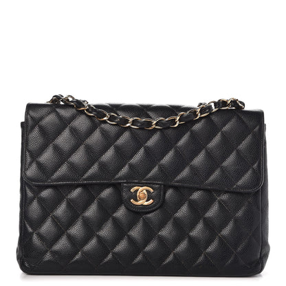 Chanel Caviar Quilted Jumbo Single Flap Black 1 of 20