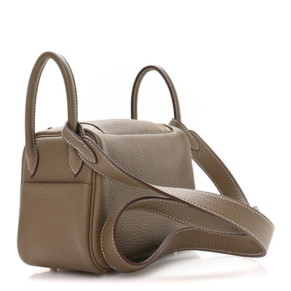 Hermes Taurillon Clemence Mini Lindy 20 Etoupe 3 of 11
