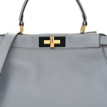 Fendi Vitello Seta Shiny Nappa Medium Peekaboo Iconic Satchel Ardesia Amido 9 of 11