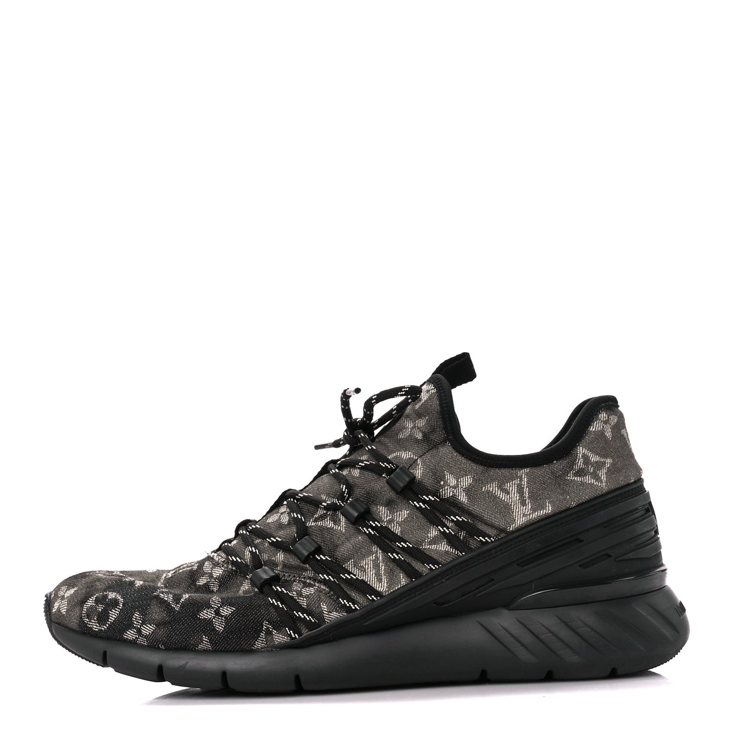 Denim Rubber Monogram Tie Dye Mens Fastlane Low Sneakers 9 Black