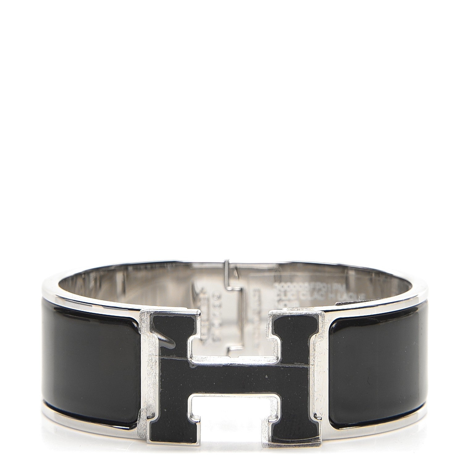 Hermes Enamel Wide Clic Clac H Bracelet PM Black 1 of 5