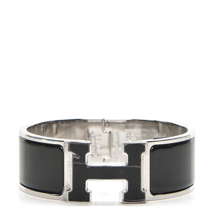 Hermes Enamel Wide Clic Clac H Bracelet PM Black 1 of 5