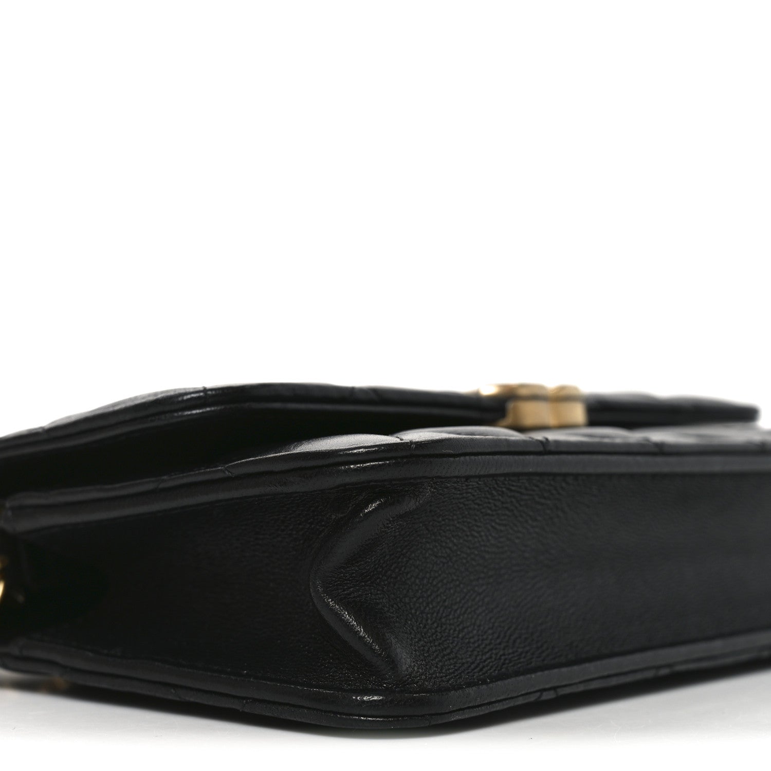 Chanel Lambskin Quilted Double Chain Flap Phone Holder With Chain Black 10 of 11