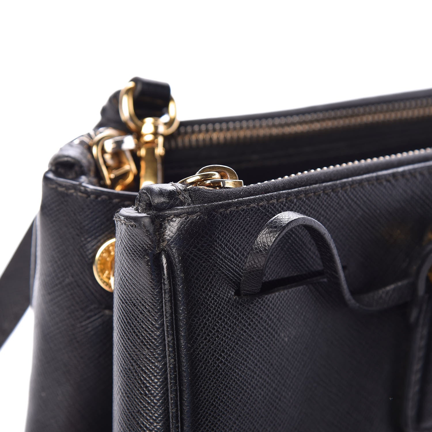 Prada Saffiano Medium Galleria Double Zip Tote Black 10 of 17