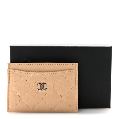 Chanel Caviar Quilted Card Holder Beige 9 of 9