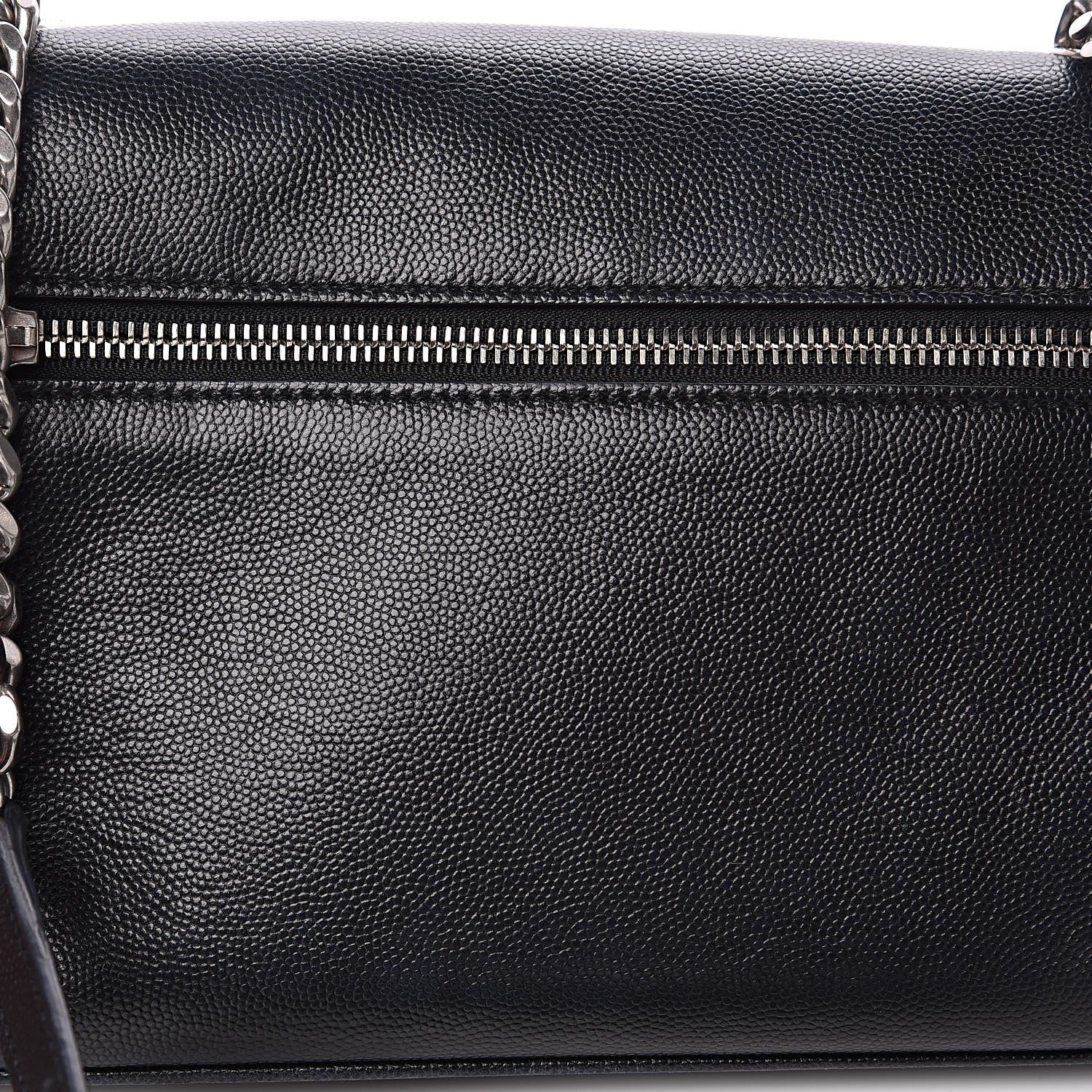 Saint Laurent Grain De Poudre Small West Hollywood Monogram Fold-Over Bag Black 12 of 14