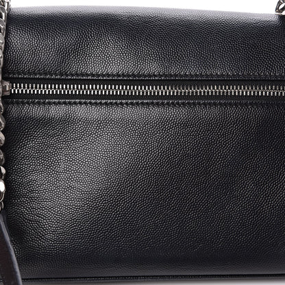 Saint Laurent Grain De Poudre Small West Hollywood Monogram Fold-Over Bag Black 12 of 14