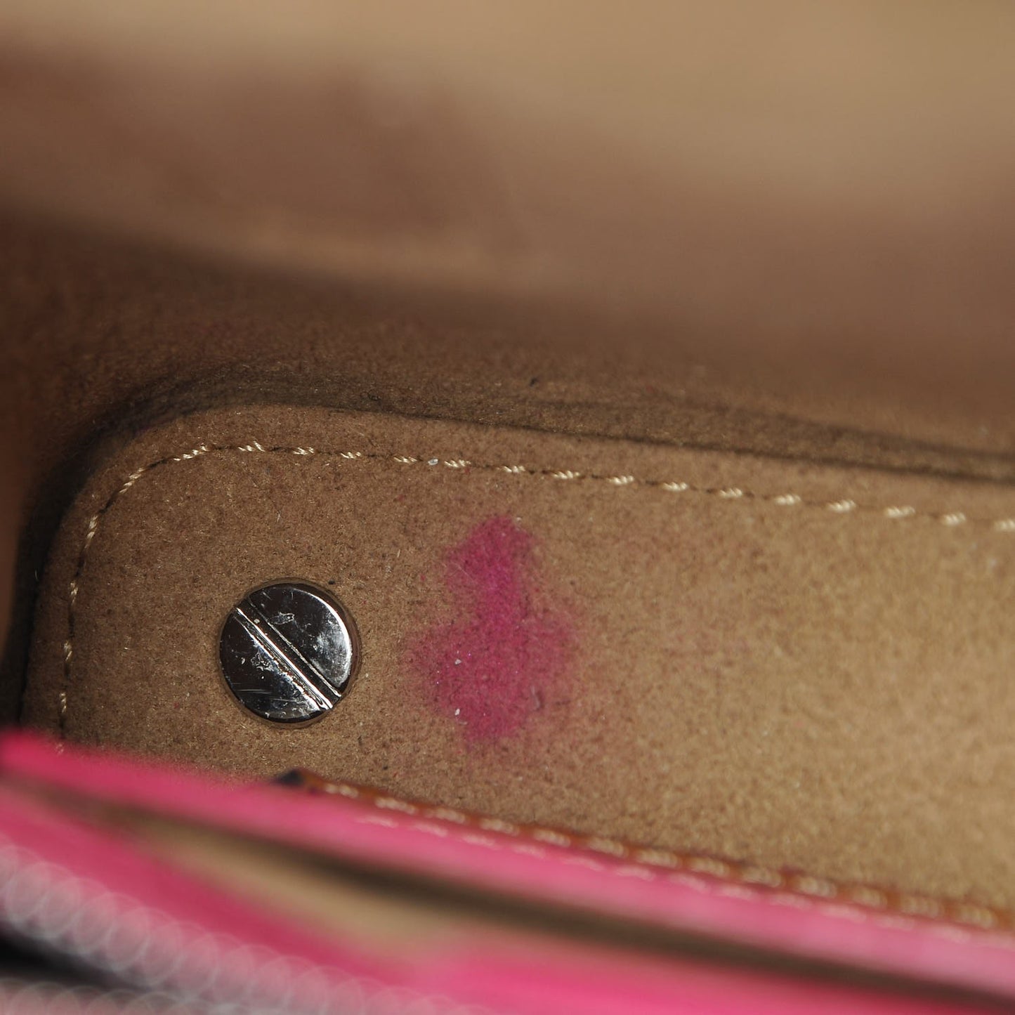 Grained Calfskin Micro Milla Tote Beetroot Pink