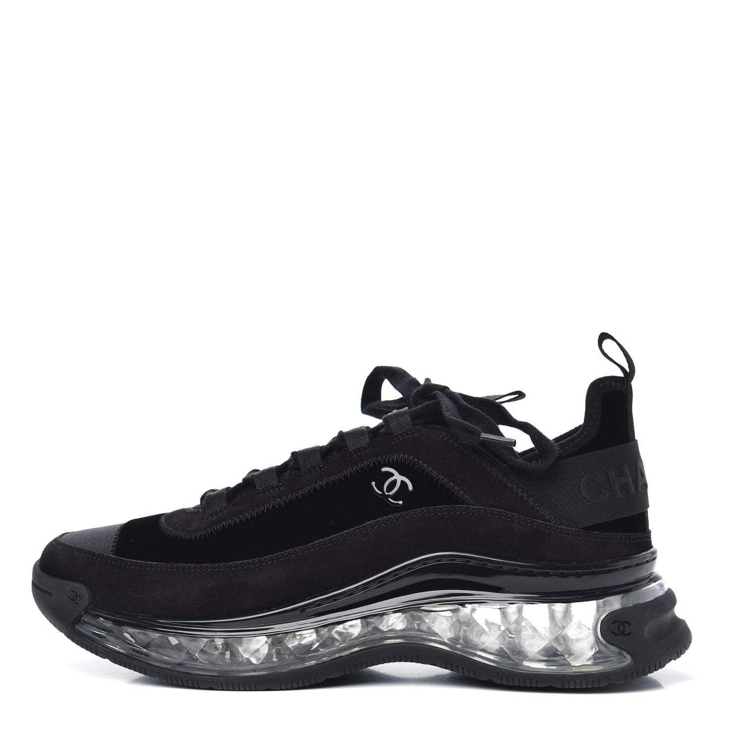 Suede Calfskin Velvet Grosgrain CC Sneakers 40 Black