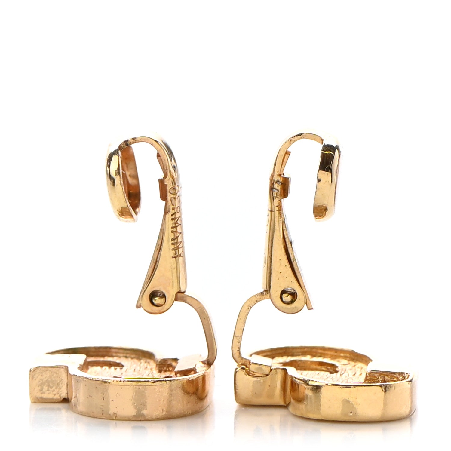 Christian Dior Crystal Clip On Earrings Gold 3 of 4