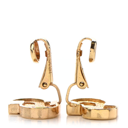 Christian Dior Crystal Clip On Earrings Gold 3 of 4