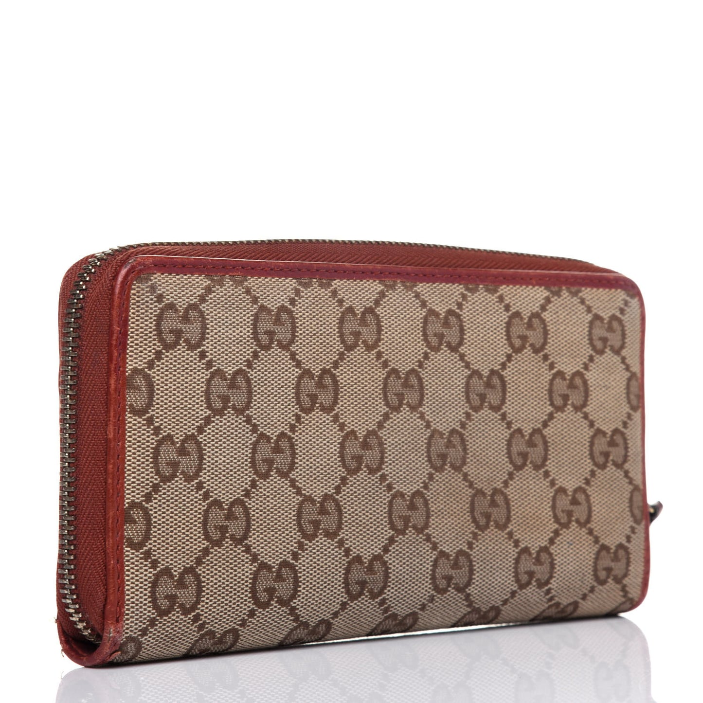 Monogram Bow Zip Around Wallet Brown