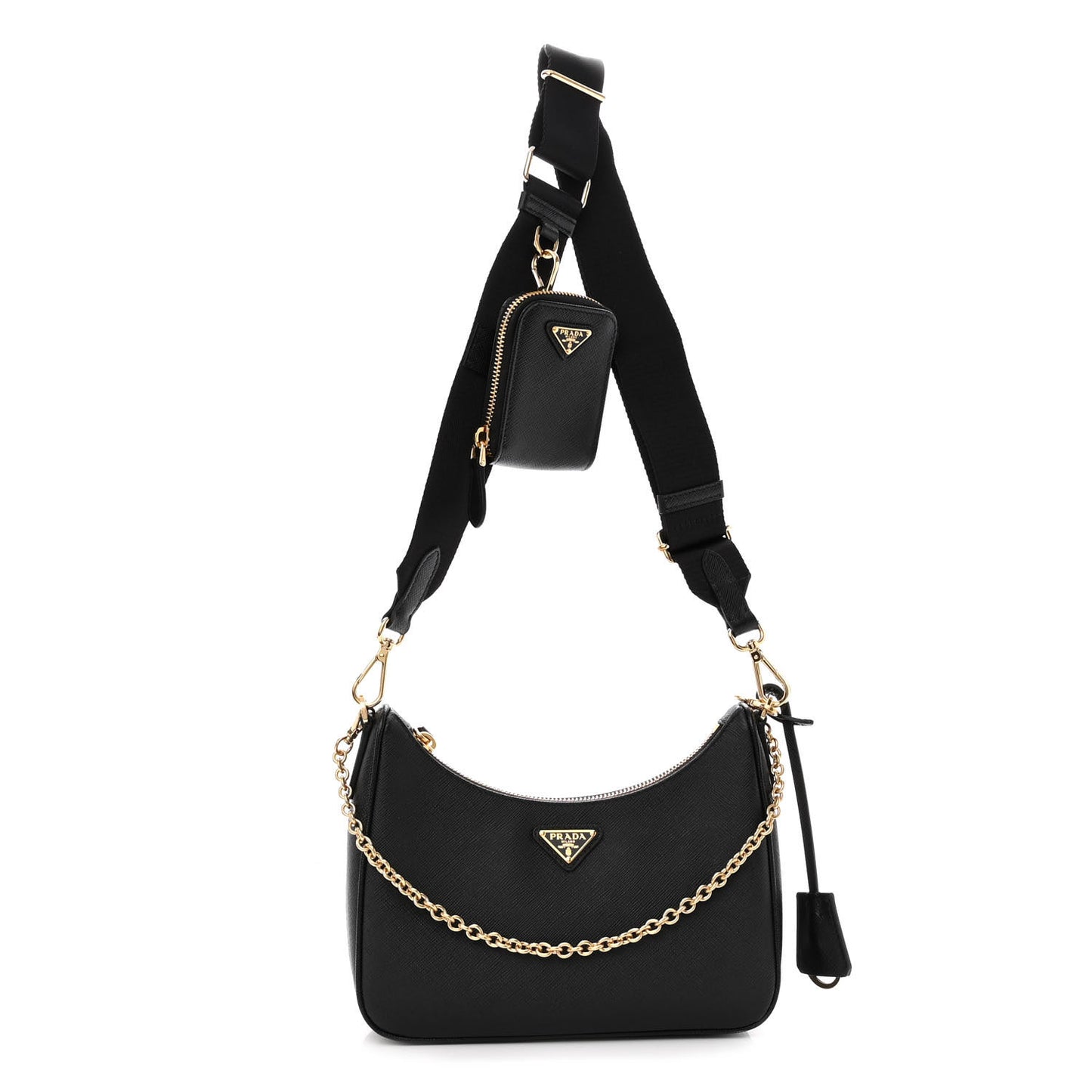 Saffiano Lux Re-Edition 2005 Shoulder Bag Black