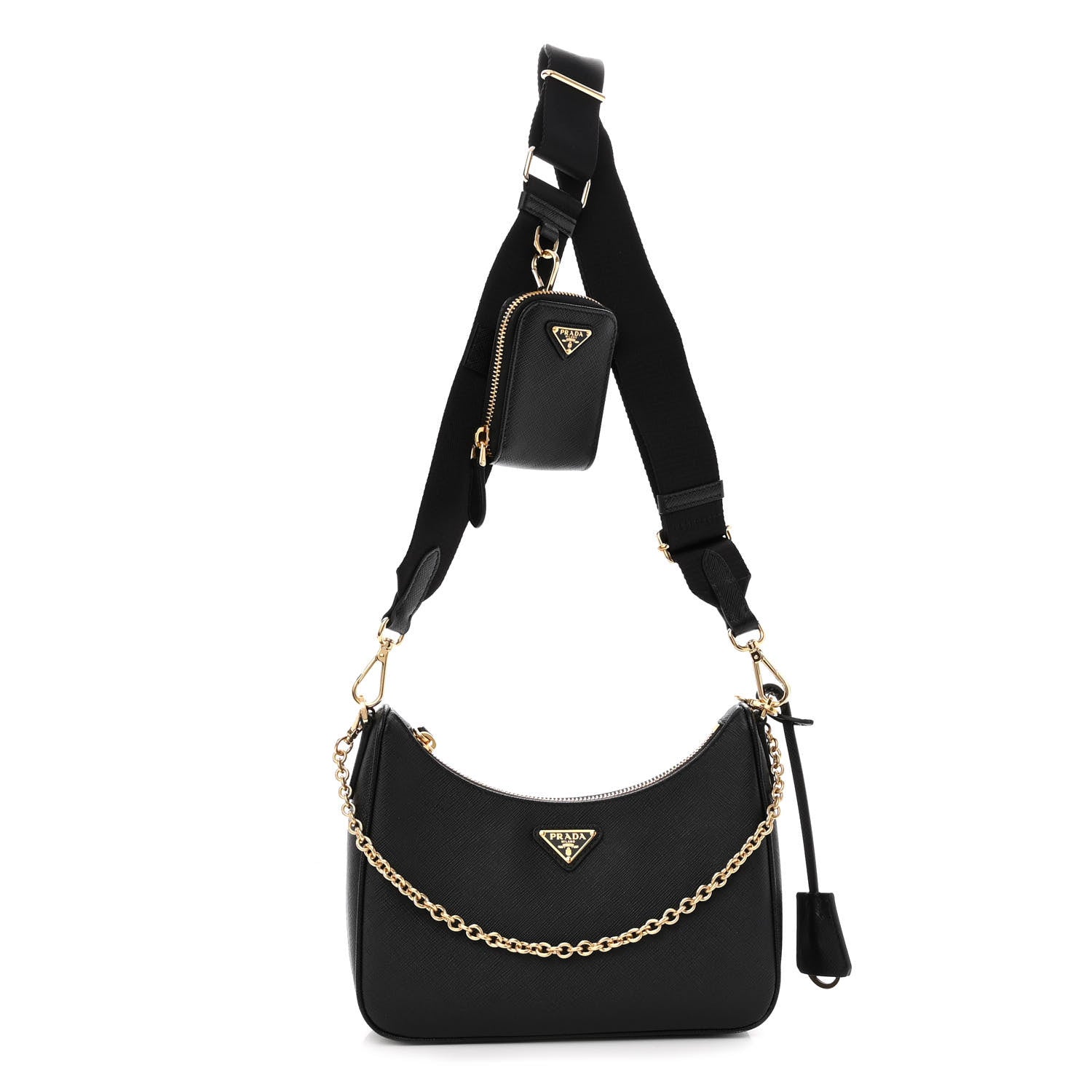 Prada Saffiano Lux Re-Edition 2005 Shoulder Bag Black 1 of 9