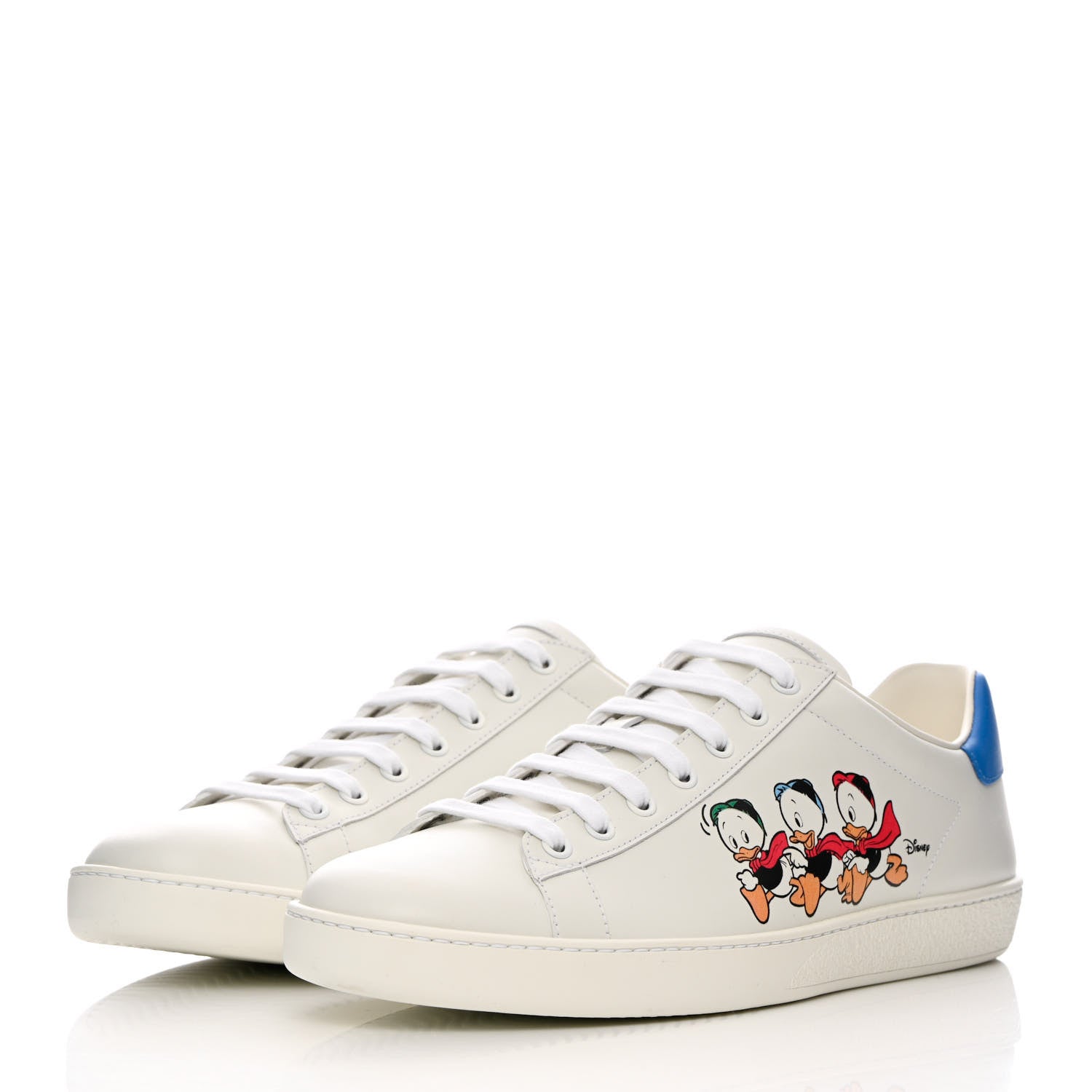 Gucci X DISNEY Calfskin Miro Soft Donald Duck Womens Ace Sneakers 41.5 White Bright Splash 3 of 10