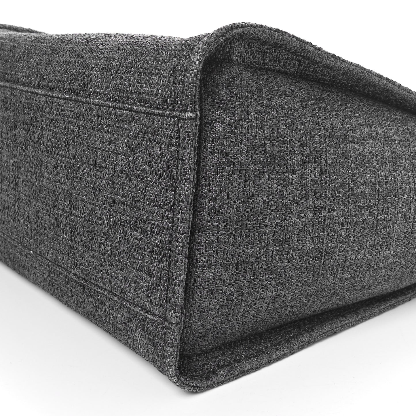 Lurex Boucle Medium Deauville Tote Black