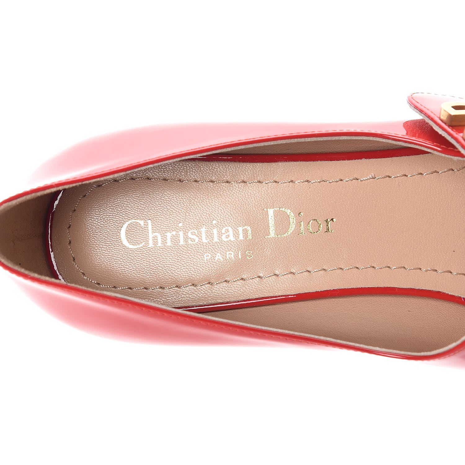 Christian Dior Patent Baby-D Ballet Pumps 37.5 Red 6 of 9