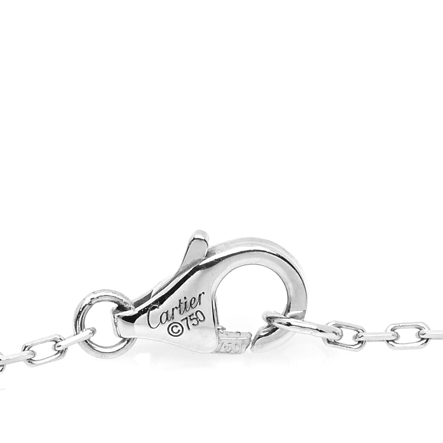 18K White Gold Amethyst C De Cartier Pendant Necklace