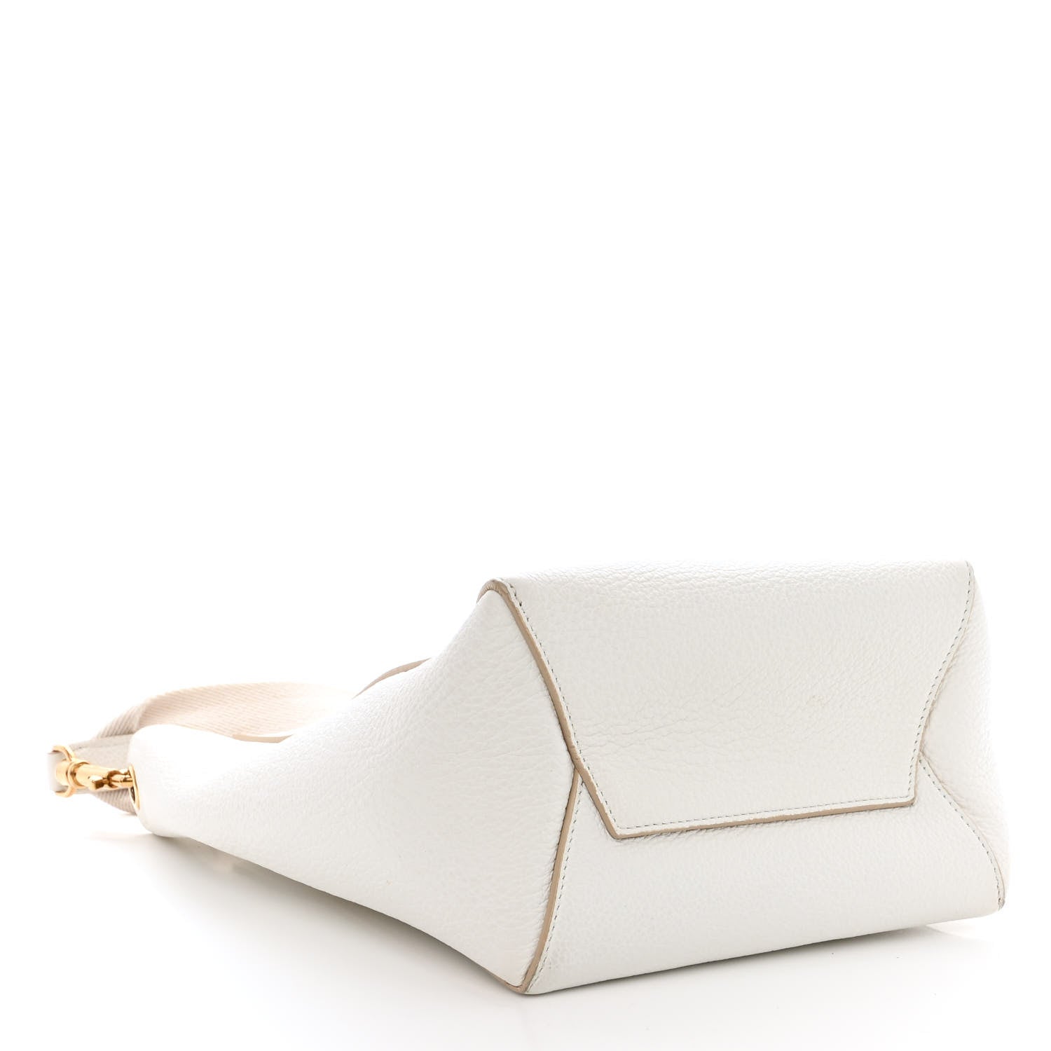 Celine Soft Grained Calfskin Small Sangle Bucket Bag White 4 of 14