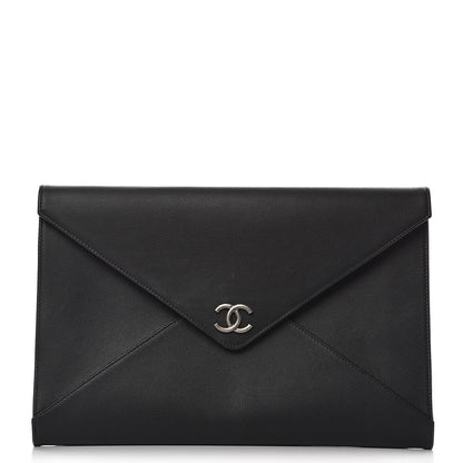 Chanel Caviar Envelope Clutch Black 1 of 8