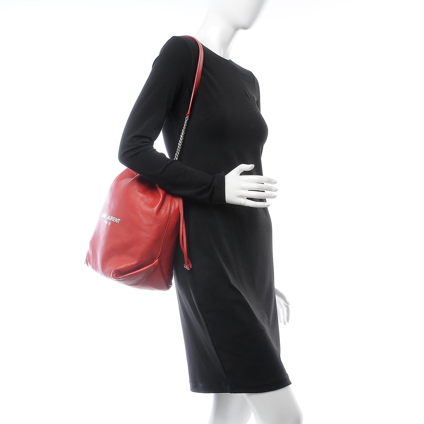 Lambskin Teddy Drawstring Bag Eros Red