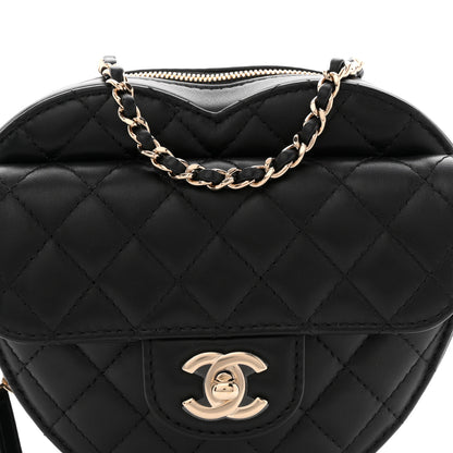 Chanel Lambskin Quilted CC In Love Heart Bag Black 8 of 11