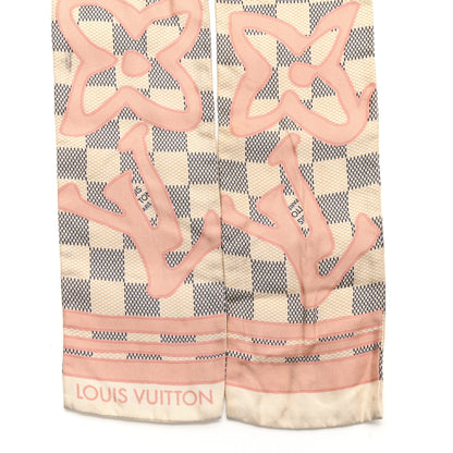 Louis Vuitton Silk Damier Azur Tahitienne Bandeau Rose Ballerine 2 of 5