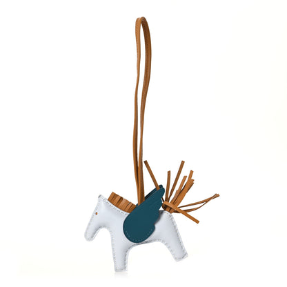 Hermes Milo Lambskin Grigri Rodeo Pegase Horse Bag Charm Bleu Brume Sesame Vert Bosphore 1 of 5