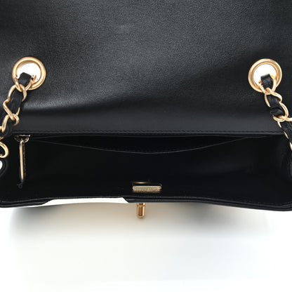 Chanel Lambskin Geometric Patchwork Mini Flap Black White 4 of 4