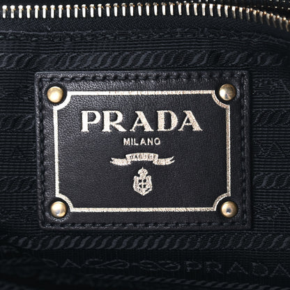 Prada Tessuto Nylon Soft Calfskin Tote Black 5 of 11