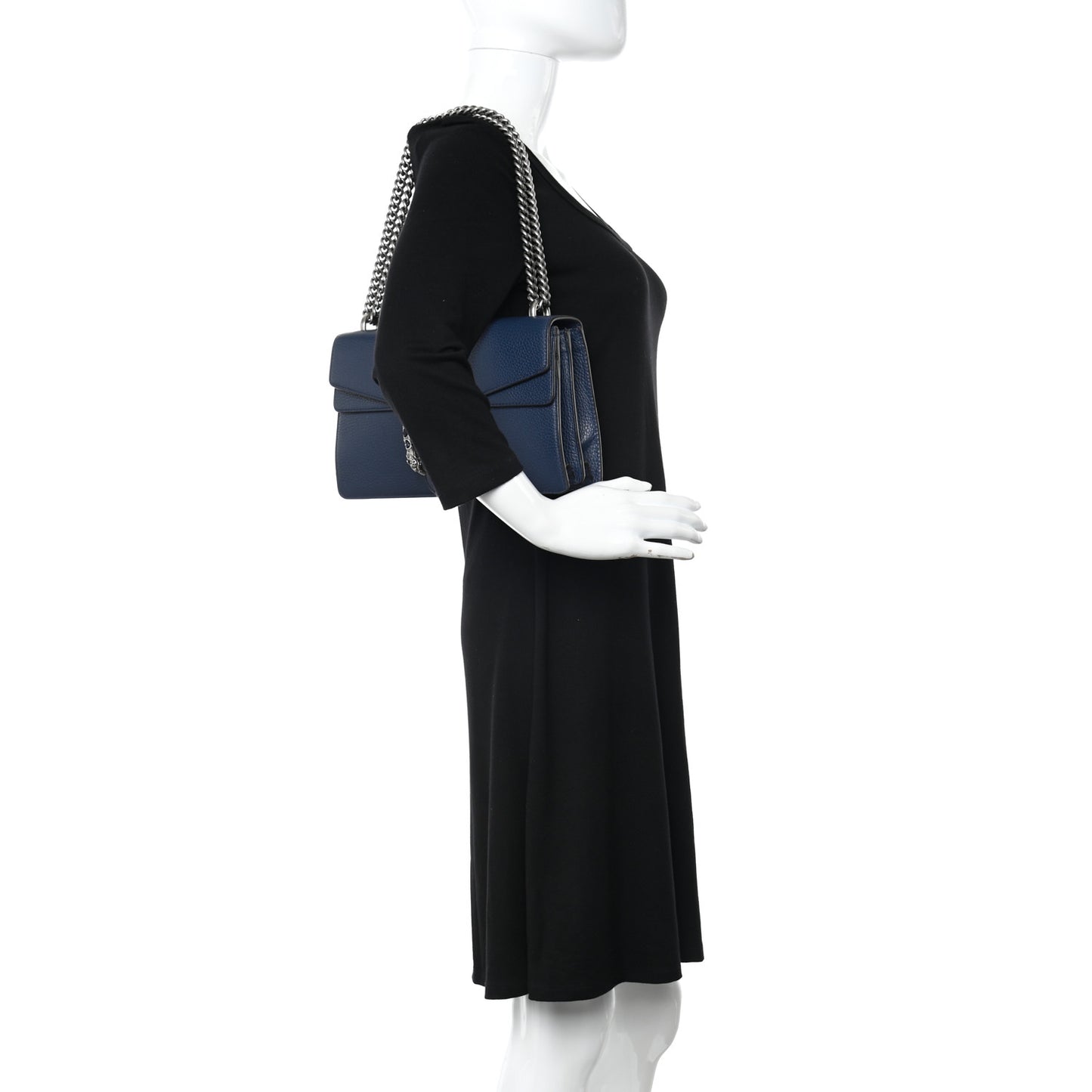 Dollar Calfskin Crystal Small Dionysus Shoulder Bag Blue Agata Montana Sapphire