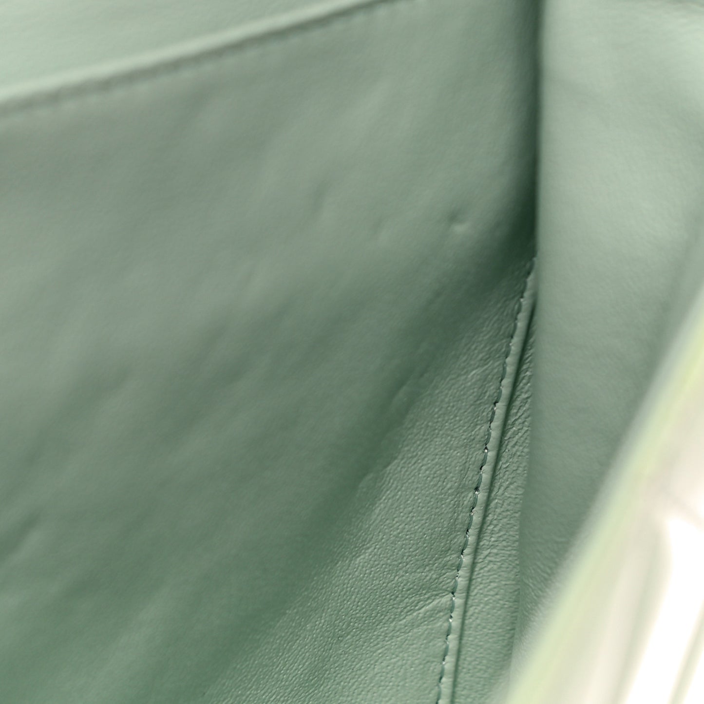 Patent Quilted Clutch With Chain Flap Light Green