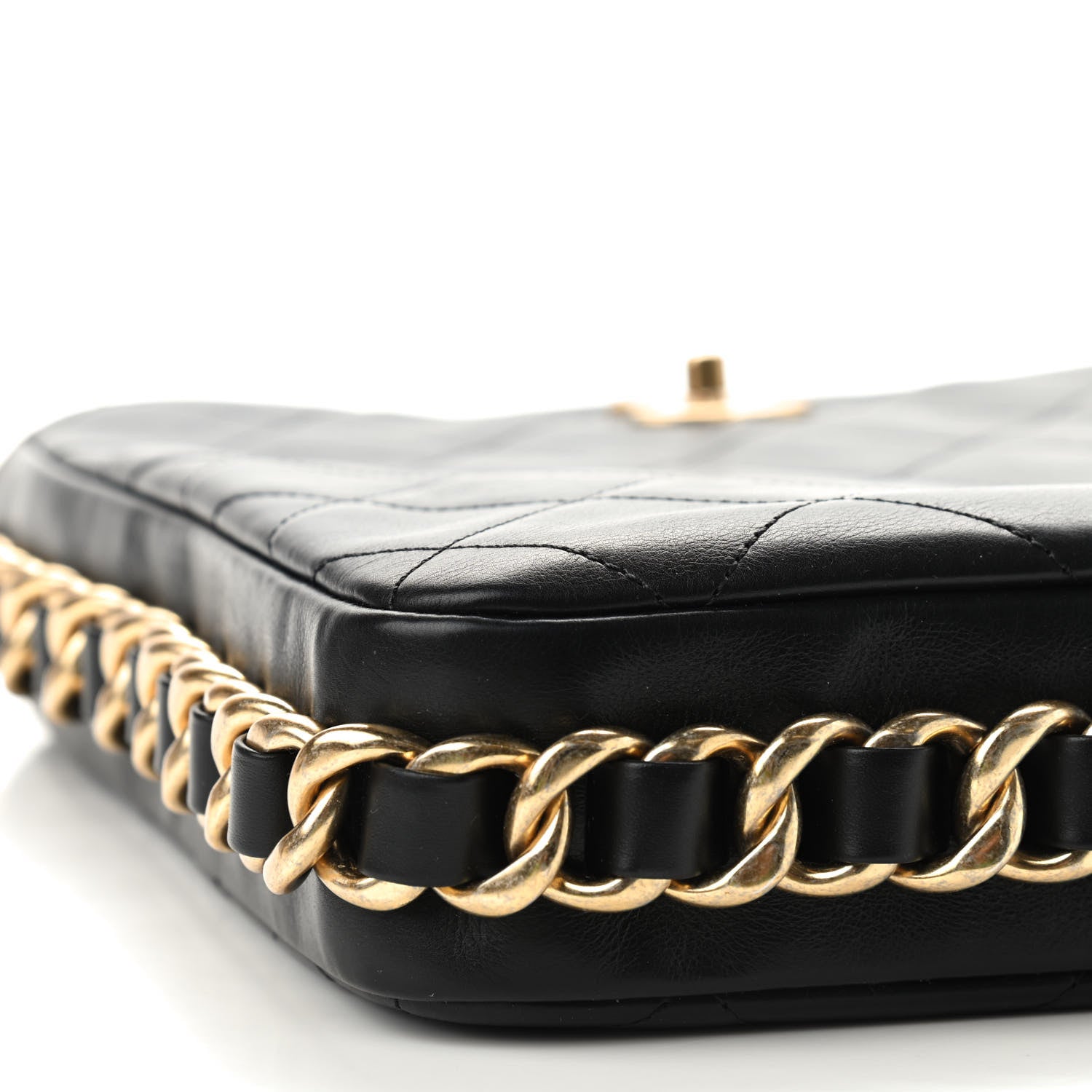 Chanel Calfskin Quilted Framing Chain Hobo Black 8 of 9