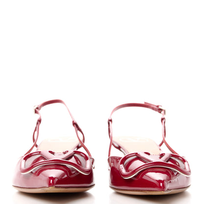 Valentino Garavani Patent Tonal Vlogo Slingback 40mm Pumps 37.5 Blossom 2 of 9