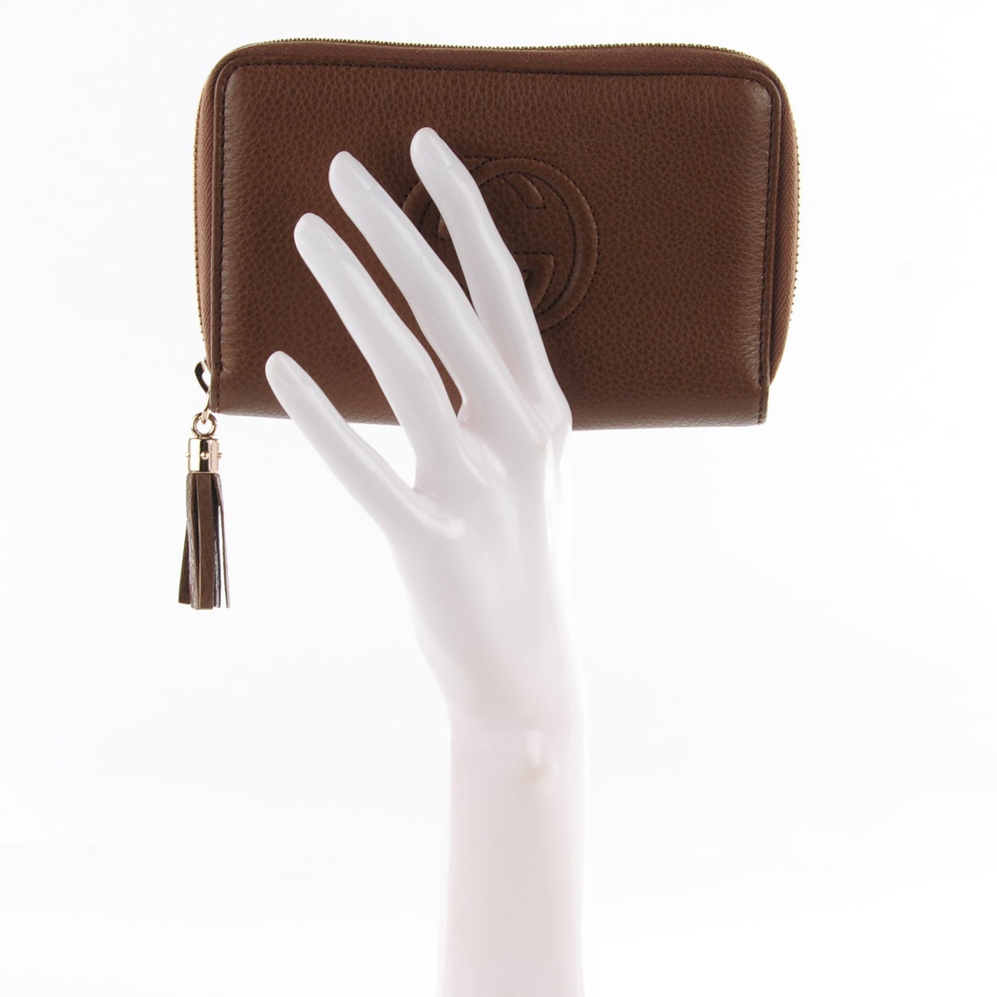 Calfskin Medium Soho Zip Around Wallet Brown