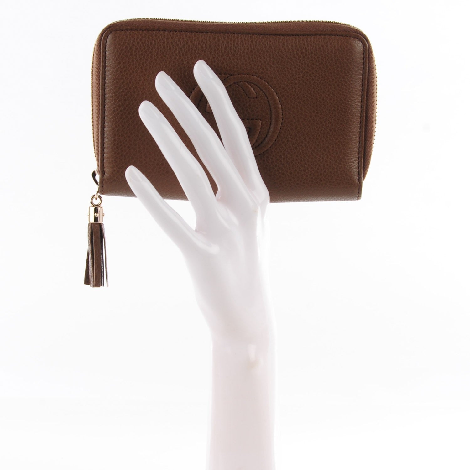 Gucci Calfskin Medium Soho Zip Around Wallet Brown 2 of 8